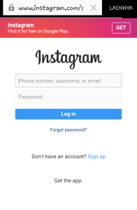 login instagram di google