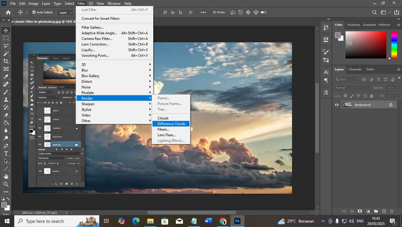 Mengenal Filter Difference Clouds di Photoshop: Fungsi dan Cara Penggunaannya