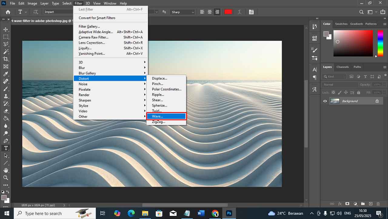 Mengenal Filter Distort Wave pada Adobe Photoshop: Fungsi dan Cara Menggunakannya