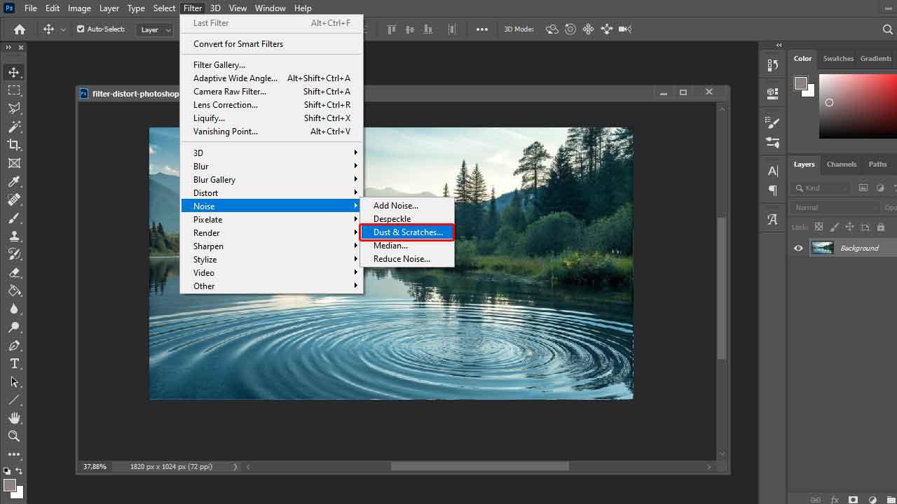 Filter Noise Dust & Scratches di Photoshop untuk Membersihkan Gambar