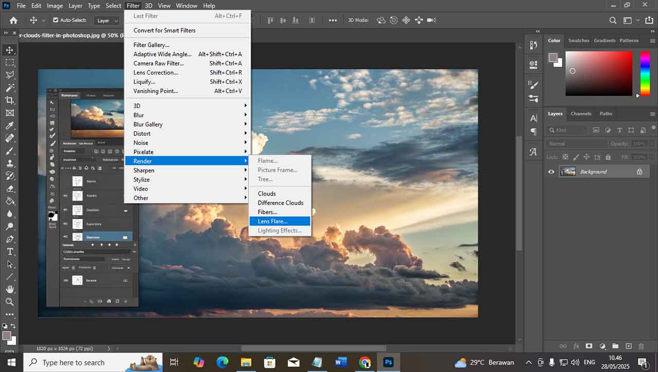 Panduan Lengkap Menggunakan Filter Render Lens Flare di Photoshop untuk Efek Visual Profesional