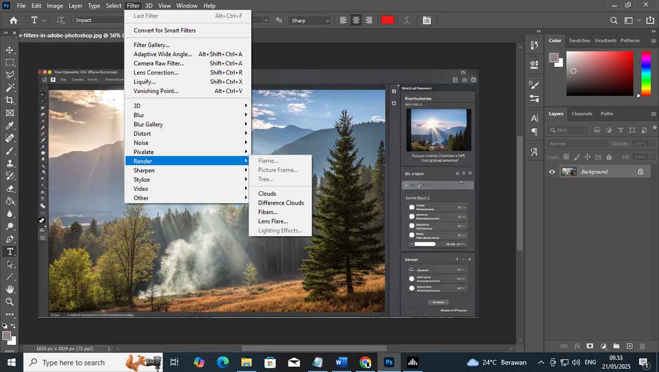 Mengenal Fitur Filter Render di Adobe Photoshop: Fungsi dan Cara Penggunaannya