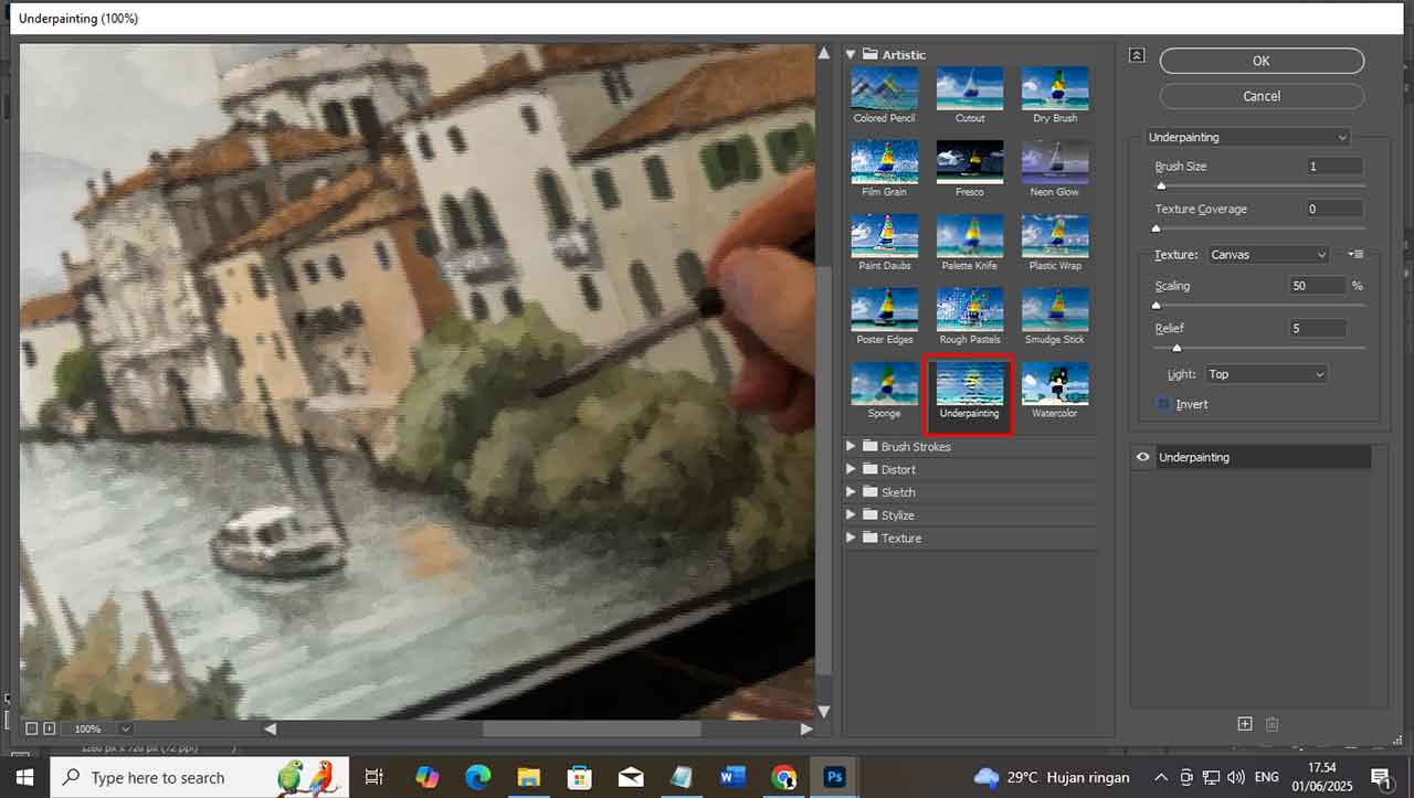 Cara Menggunakan Filter Artistic Underpainting di Photoshop untuk Efek Lukisan Realistis